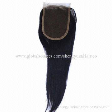 2014 hot sales human hair lace closure, virgin Brazilian straight hair, free style